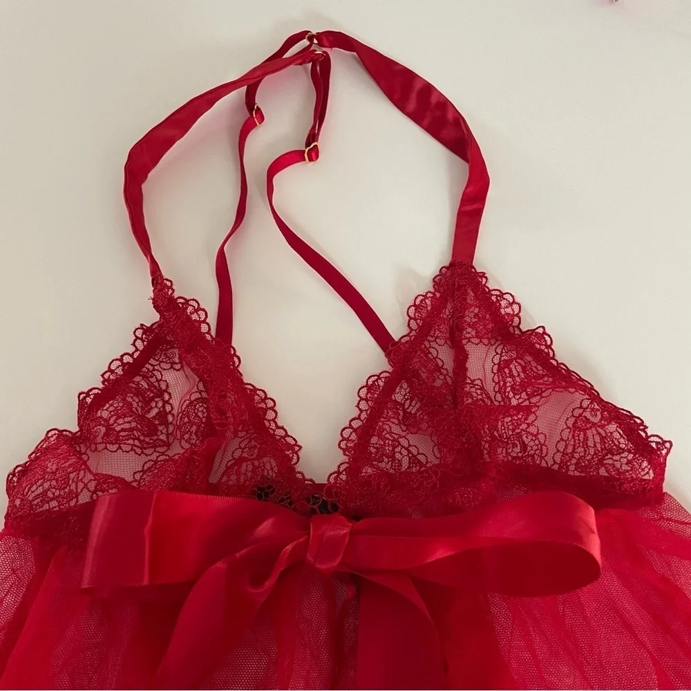 New! Victorias Secret Lipstick Queen of Hearts Open Cup Babydoll 22812